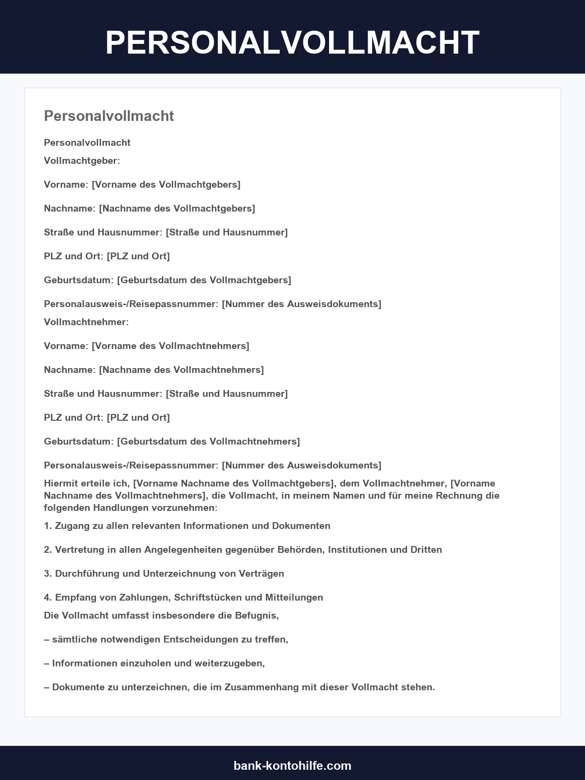 Personalvollmacht