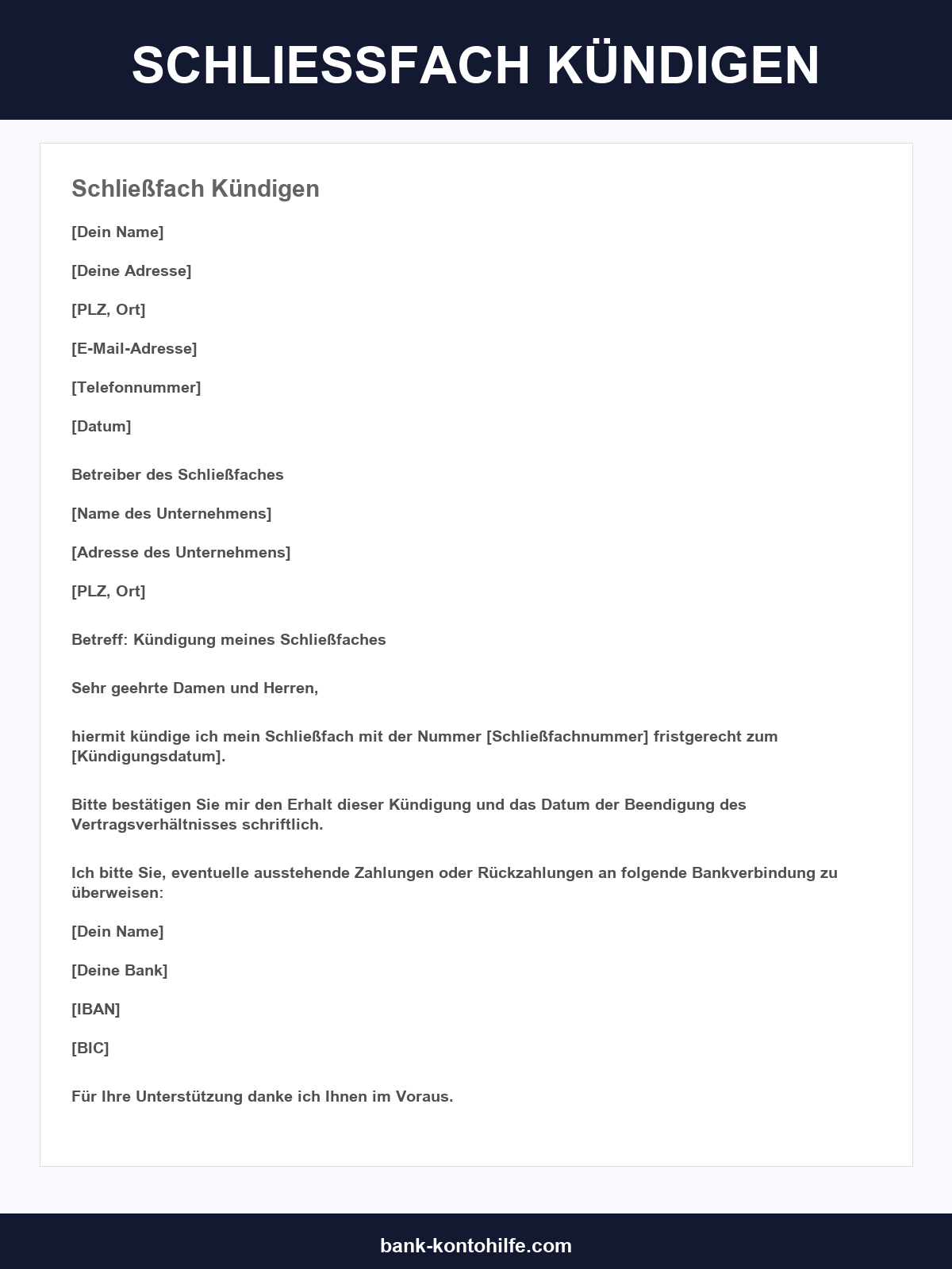 Schließfach Kündigen